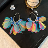 V-Shaped Beaded Tassel Earrings Bold Statement_Cwmm6161