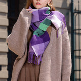 CRINKLE PLAID WINTER SCARF UNISEX SOFT WRAP_CWASC0195