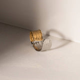 NEW DOUBLE PIECE CURVED PLEATED HIGH END RING_CWAJE1400