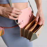 GEOMETRIC CONTRASTING COLOR PATCHWORK HANDL BAG_CWAB1932