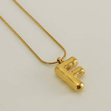 BALLOON STYLE 18K GOLD LETTER PENDANT NECKLACE_CWAJE0691