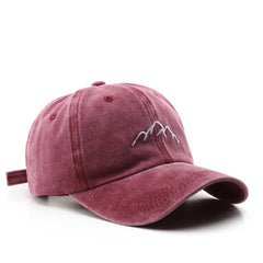 Vintage Washed Distressed Mountain Embroidery Cap_Cwah1275