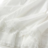 LACE PATCHWORK RUFFLE HEM HIGH WAIST MAXI SKIRT_CWBMS0356