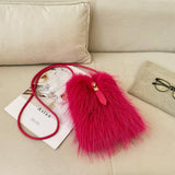 FAUX FUR PLUSH PHONE BAG CROSSBODY SHOULDER_YMC51 023A