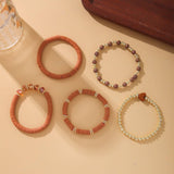 SOFT CLAY ELASTIC CORD HEART BRACELET SET_CWMM3519