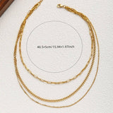 Titanium Steel Necklace Ring Three-Layer Necklace_Cwmm3630