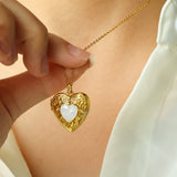DESIGN LOVE LOCKET PENDANT NECKLACE_CWMM5533