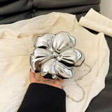 FLOWER GOLD PRESSED BAG BANQUET BAG CLUTCH_CWAB3259