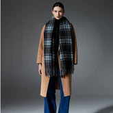 AMAZON HOT SELLER FAUX WOOL BLUE PLAID SCARF SHAWL_CWASC1277