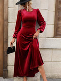 Velvet Senior Sense Backless Temperament Longdress