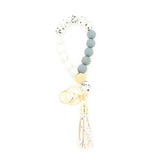 SILICONE WOOD BEAD BRACELET WITH LEATHER KEYCHAIN_CWMM7009