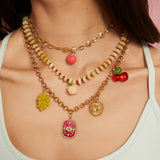 Trendy Titanium Steel Necklace With Fruit Charms_Cwmm8835