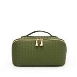 NEW WOVEN PU LEATHER LARGE CAPACITY COSMETIC BAG_CWAB4463