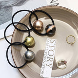 RETRO BRUSHED GOLD BALL MINIMALIST HAIR SCRUNCHIES_CWAHA2658