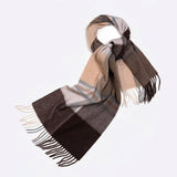 100% WOOL PLAID SCARF SOFT REVERSIBLE WRAP_CWASC2348