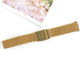 SOLID WOVEN BUCKLELESS ELASTIC WAISTBAND_CWABE0674