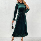 Velvet Waist Slimming A Skirt