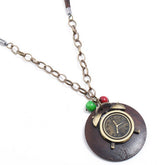 Wax Alloy Creative Alarm Clock Long Necklace_Cwmm4620