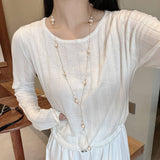 Womens All-Match High-End Pearl Sweater Necklace