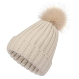 Fluffy Ball Simple Basic Knit Beanie_Cwah331