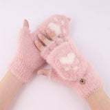 NEW WOMENS FLAP KNITTED FINGERLESS GLOVES_CWAG0247