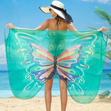3D BUTTERFLY PRINT BEACH DRESS SLING RESORT STYLE_CWBLS0459