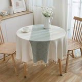 GRAY JACQUARD GEOMETRIC TABLECLOTH_CWMM0964
