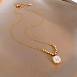 SIMPLE AND ELEGANT SQUARE LETTER NECKLACE_CWAJE2374