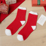 SANTA CLAUS ELK CORAL VELVET SOCKS_CWMS0336