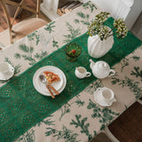 PINE BRANCH PRINT HOLLOW PATCHWORK TABLECLOTH_CWMM0968