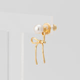 SWEET AND ELEGANT PEARL BOW EARRINGS_CWMM5510
