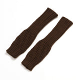Simple Solid Color Striped Half Finger Gloves_Cwag0090