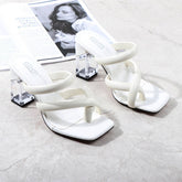 SOLID COLOR FLIP UP SANDALS AND HIGH HEELS_CWSHS0565