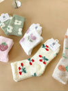 Thick Fruit Fleece Cozy Crew Socks_Cwms03225