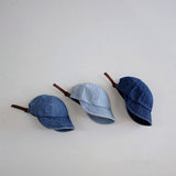 KIDS SIMPLE DENIM BASEBALL CAP SOFT BRIM SUN HAT CWAH2912