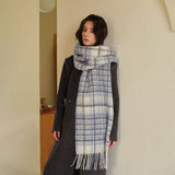 COLORBLOCK PLAID WOOL BLEND SCARF UNISEX WRAP_CWASC2300
