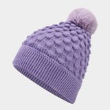 NEW PINEAPPLE PATTERN POM POM KNITTED HAT_CWAH1612