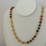 NATURAL STONE AGATE TITANIUM STEEL NECKLACE_CWAJE1081