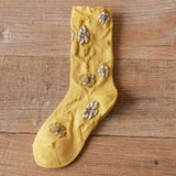 Three-Dimensional Relief Flower Mid-Tube Socks_Cwms0416