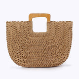 Wooden Hand Casual Simple Paper Ropeven Bag_Cwab4709
