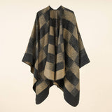NEW FASHION SPLIT PLAID TRAVEL SHAWL FOR WOMEN_CWMM2097