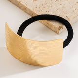ALLOY MINIMALIST BRUSHED METAL ELASTIC HAIR TIE_CWAHA6217