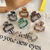 Tortoise Shell Square Hair Claw, Hollow Chic Clip