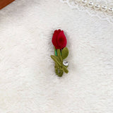 Alloy Flocking Tulip Hairpin Flower Grab Clip_Cwaha5997