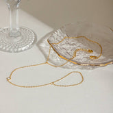 Trendy Zircon Link Ring Anklet, 18K Gold Steel