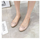 FLAT BOTTOM SOFT LEATHER BOW CASUAL WOMEN SHOES_CWSHF0021