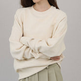 Solid Color Loose Pullover Crew-Neck Hoodie