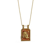 Vintage Square Zodiac Necklace With Enamel_Cwmm8840