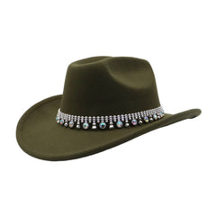 Western Ethnic Wool Fedora Hat For Fall Winter_Cwah04474
