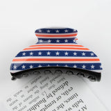Cwaha1235_4Th Of July Flag Print Hair Claw Clip